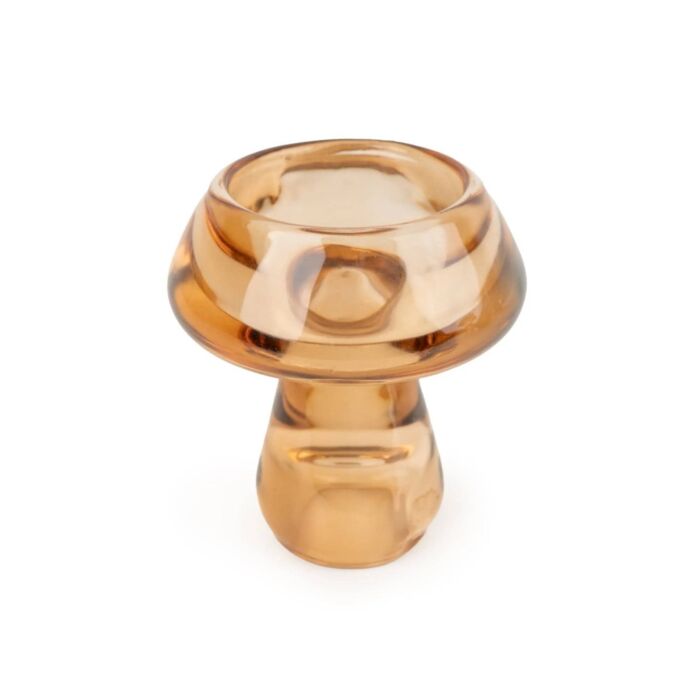 Candlelight Small Mushroom Tealight Holder - Amber